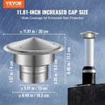 VEVOR Chimney Cap 6-inch 304 Stainless Steel Round Roof Rain Cap Cover Silver, image 2