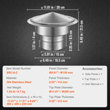 VEVOR Chimney Cap 6-inch 304 Stainless Steel Round Roof Rain Cap Cover Silver - Rear View