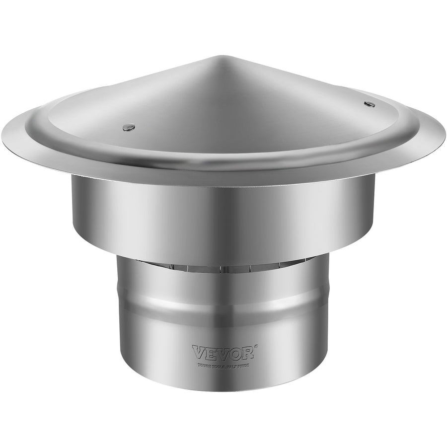 VEVOR Chimney Cap 6-inch 304 Stainless Steel Round Roof Rain Cap Cover Silver, image 8