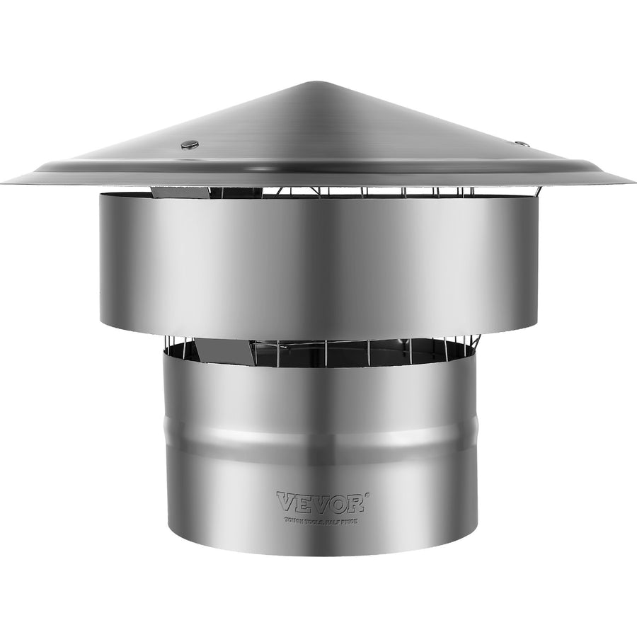 VEVOR Chimney Cap 6-inch 304 Stainless Steel Round Roof Rain Cap Cover Silver, image 10