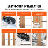 40 Pack Invisible Cable Railing kit, T316 Stainless Steel 3.2mm Invisible Receiver and Swage Stud End for Cable Railing, Swage Tensioner 3.2mm for Wood/Metal Post, Cable Railing Hardware, Black - Rear View