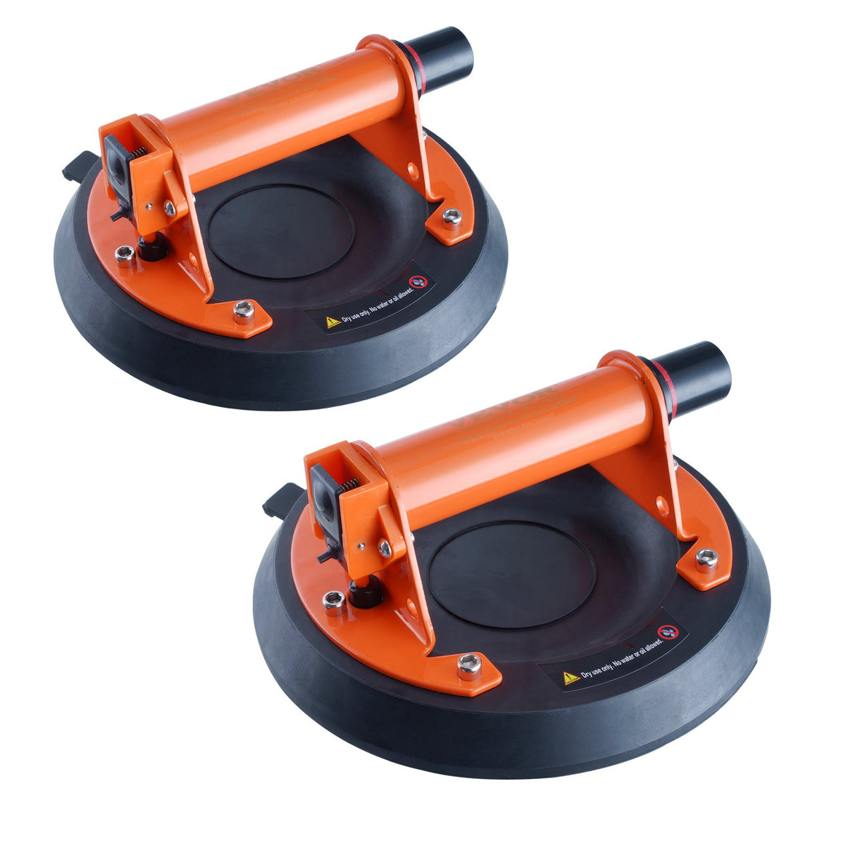 VEVOR Glass Suction Cup, 203 mm 2 Pack 278 kg Capacity, Vacuum Suction Cup with Steel Handle & Carry Box, Heavy Duty Industrial Suction Cup Lifter