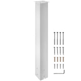 VEVOR Mailbox Post, 43" High Mailbox Stand, White Powder-Coated Mail Box Post Kit, Q235 Steel Post Stand Surface Mount Post for Sidewalk and Street