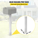 VEVOR Mailbox Post, 43" High Mailbox Stand, White Powder-Coated Mail Box Post Kit, Q235 Steel Post Stand Surface Mount Post for Sidewalk and Street