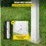 VEVOR Mailbox Post, 43" High Mailbox Stand, White Powder-Coated Mail Box Post Kit, Q235 Steel Post Stand Surface Mount Post for Sidewalk and Street