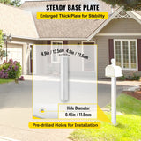 VEVOR Mailbox Post, 43" High Mailbox Stand, White Powder-Coated Mail Box Post Kit, Q235 Steel Post Stand Surface Mount Post for Sidewalk and Street