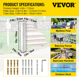 VEVOR Mailbox Post, 43" High Mailbox Stand, White Powder-Coated Mail Box Post Kit, Q235 Steel Post Stand Surface Mount Post for Sidewalk and Street