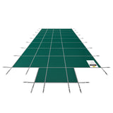 VEVOR Pool Safety Cover Fits18x36ft Inground Safety Pool Cover Green Mesh with 4x8ft Center End Steps Solid Pool Safety Cover for Swimming Pool Winter - Extra Image