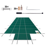 VEVOR Pool Safety Cover Fits18x36ft Inground Safety Pool Cover Green Mesh with 4x8ft Center End Steps Solid Pool Safety Cover for Swimming Pool Winter - Extra Image