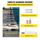 VEVOR Pool Safety Cover Fits 20x40ft Rectangle Inground Safety Pool Cover Green Mesh with 4x8ft Center End Steps Solid Pool Safety Cover for Swimming Pool Winter Safety Cover - Top-Down View