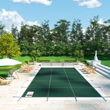 VEVOR Pool Safety Cover Fits 20x40ft Rectangle Inground Safety Pool Cover Green Mesh Solid Pool Safety Cover for Swimming Pool Winter Safety Cover - Low Angle