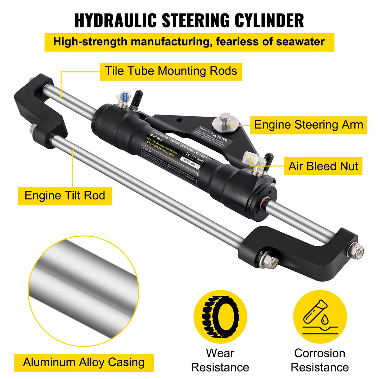 VEVOR Hydraulic Steering Kit 300HP, Hydraulic Boat Steering Kit Helm Pump, Hydraulic Boat Steering Kit Without Hydraulic Steering Hose for Boat