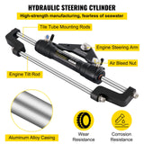 VEVOR Hydraulic Steering Kit 300HP, Hydraulic Boat Steering Kit Helm Pump, Hydraulic Boat Steering Kit Without Hydraulic Steering Hose for Boat Steering System - Top-Down View