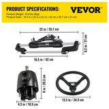 VEVOR Hydraulic Steering Kit 300HP, Hydraulic Boat Steering Kit Helm Pump, Hydraulic Boat Steering Kit Without Hydraulic Steering Hose for Boat Steering System - Close-Up Angle