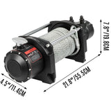 VEVOR Industrial Hydraulic Winch 4535kg, Hydraulic Anchor Winch with 24m Strong Steel Cable, Hydraulic Drive Winch Adapter Kit, Utility Winch with