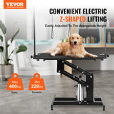 VEVOR 109cm Hydraulic Pet Grooming Table, Heavy Duty Dog Grooming Arm for Medium/ Small Dogs, Height Adjustable Dog Grooming Station, Anti Slip