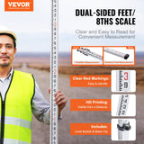 VEVOR Measuring Rod 16-Feet/8ths 4 Sections Telescopic Grade Rod 1/8in w/ Bag