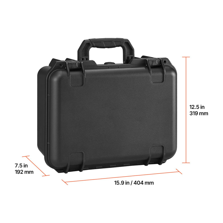 Hard Pistol Case, Heavy Duty Hard Gun Case with XPE Foam Lining, Waterproof Pistol Storage Box with Customizable Interior & Handle for Gun, Lenses, Camera, Gear, TSA Compliant, 404x319x192 mm