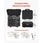 Hard Pistol Case, Heavy Duty Hard Gun Case with XPE Foam Lining, Waterproof Pistol Storage Box with Customizable Interior & Handle for Gun, Lenses, Camera, Gear, TSA Compliant, 491x434x211 mm