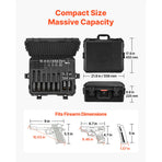 Hard Pistol Case, Heavy Duty Hard Gun Case with XPE Foam Lining, Waterproof Pistol Storage Box with, Waterproof