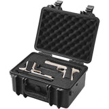 Hard Pistol Cases with Pre-cut PU Foam, Waterproof & Dustproof Hard Gun Case for 2 Pistol, 14.1×11.5×7.6 in Lockable Pistol Case, Black
