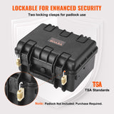 VEVOR Hard Pistol Cases with Pre-cut PU Foam, Waterproof & Dustproof Hard Gun Case for 2 Pistol, 14.1×11.5×7.6 in Lockable Pistol Case, Black - Top-Down View