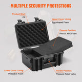 Hard Pistol Cases with Pre-cut PU Foam, Waterproof & Dustproof Hard Gun Case for 2 Pistol, 14.1×11.5×7.6 in Lockable Pistol Case, Black