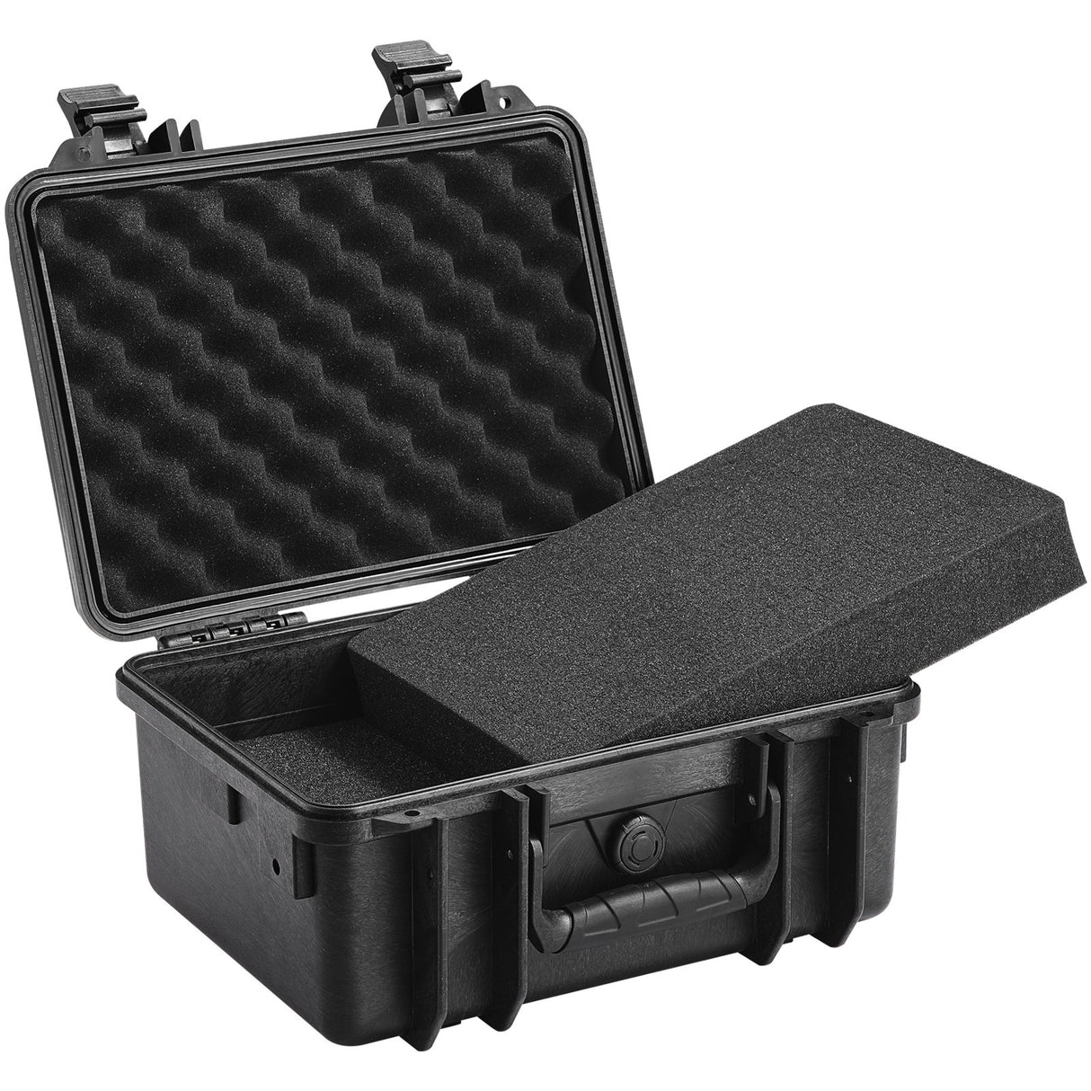 VEVOR Hard Pistol Cases with Pre-cut PU Foam, Waterproof & Dustproof Hard Gun Case for 2 Pistol, 14.1×11.5×7.6 in Lockable Pistol Case, Black