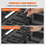 VEVOR Hard Pistol Cases with Pre-cut Lining Lockable Pistol Case for 5 Pistol - 45-Degree Angle