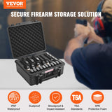 VEVOR Hard Pistol Cases with Pre-cut Lining Lockable Pistol Case for 6 Pistol - Front View