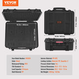 VEVOR Hard Pistol Cases with Pre-cut Lining Lockable Pistol Case for 6 Pistol - Close-Up Angle