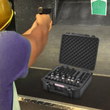VEVOR Hard Pistol Cases with Pre-cut Lining Lockable Pistol Case for 6 Pistol - Low Angle