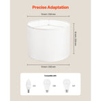 Drum Lamp Shade 2 Set, 33 cm Top x 33 cm Bottom x 25 cm High, Medium Drum Linen Lampshade, Replacement Lamp Shade for Table Lamps Floor Lamps Pendant Lights, Easy Assembly Required (Off-white)