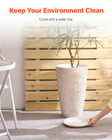 VEVOR Tall Planter Set of 2 Round Tapered Plant Pots 53 cm for Outdoor Indoor - Front View
