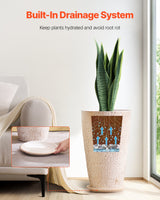 VEVOR Tall Planter Set of 2 Round Tapered Plant Pots 53 cm for Outdoor Indoor - Top-Down View