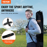 VEVOR Badminton Net, Height Adjustable Volleyball Net, 10ft Wide Foldable Pickleball Net, Portable Easy Setup Tennis Net Set with Poles, Stand and Carry Bag, for Kids Backyard Game Indoor Outdoor Use - Front View