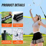 VEVOR Badminton Net Set, Outdoor Backyard Beach Park Badminton Net, Portable Badminton Equipment Set, Adults Kids Badminton Net with Poles, Carrying Bag, 4 Iron Rackets, and 3 Nylon Shuttlecocks - Top-Down View