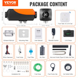 VEVOR Bluetooth App Control Diesel Air Heater, 12V 2KW Diesel Heater with Automatic Altitude Adjustment, Remote Control and LCD, Diesel Parking Heater for RV Trailer Camper Van Boat And Indoors - Close-Up Angle