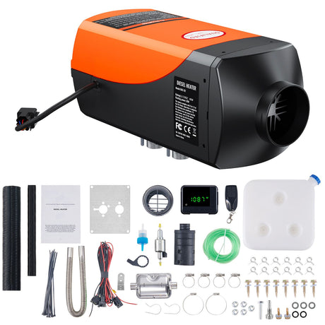Diesel Air Heater, 12V 2KW Diesel Heater with Remote Control and LCD Display, 10L Fuel Tank Diesel Parking, image 9
