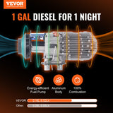 VEVOR Diesel Air Heater, 12V 5KW All-on-one Diesel Heater with Remote Control and LCD Display, 5L Fuel Tank Portable Diesel Parking Heater, Rapid Heating for RV Trailer Camper Van Boat And Indoors - Front View