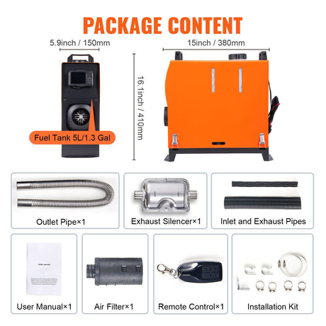 8 KW Diesel Air Heater, Bluetooth App Control All-on-one Diesel Heater with Automatic Altitude Adjustment,, image 7