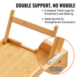 Bed Tray Table with Foldable Legs, Bamboo Breakfast Tray for Sofa, Bed, Eating, Snacking, and Working, Folding Serving Laptop Desk Tray, Portable Food Snack Platter for Picnic, 40x28 cm - 45-Degree Angle