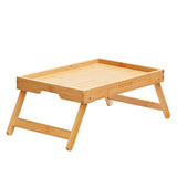 Bed Tray Table with Foldable Legs, Bamboo Breakfast Tray for Sofa, Bed, Eating, Snacking, and Working, Folding Serving Laptop Desk Tray, Portable Food Snack Platter for Picnic, 40x28 cm - Extra Image