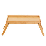 Bed Tray Table with Foldable Legs, Bamboo Breakfast Tray for Sofa, Bed, Eating, Snacking, and Working, Folding Serving Laptop Desk Tray, Portable Food Snack Platter for Picnic, 40x28 cm - Extra Image