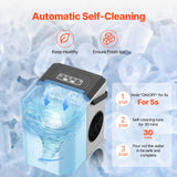 VEVOR Portable Countertop Ice Maker 26Lbs/24H Self-Cleaning with Scoop Basket - Side View