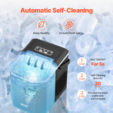 VEVOR Portable Countertop Ice Maker 26Lbs/24H Self-Cleaning with Scoop Basket - Top-Down View