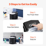 VEVOR Portable Countertop Ice Maker 26Lbs/24H Self-Cleaning with Scoop Basket - 45-Degree Angle
