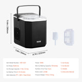 VEVOR Portable Countertop Ice Maker 26Lbs/24H Self-Cleaning with Scoop Basket - Close-Up Angle