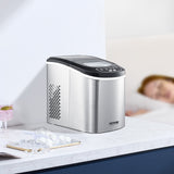 VEVOR Portable Countertop Ice Maker 33Lbs/24H Self-Cleaning with Scoop Basket - Low Angle