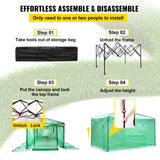 VEVOR 12'x 8'x 8' Pop-Up Greenhouse, Set Up in Minutes, Portable Greenhouse with Doors & Windows. High Strength PE Cover & Powder-Coated Steel